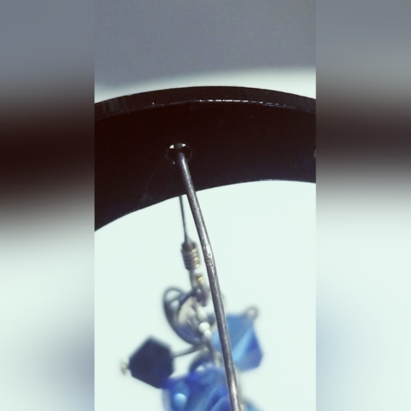 925 Silver Colbat Blue Beads Dropping Earrings. Sterling silver 🌴 - Picture 3 of 9